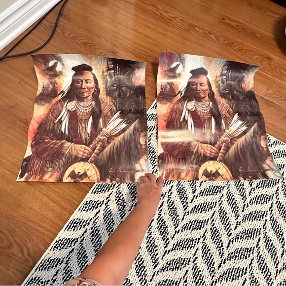 Vintage Large prints 3 Identical Native American Prints - Picture 5 of 16